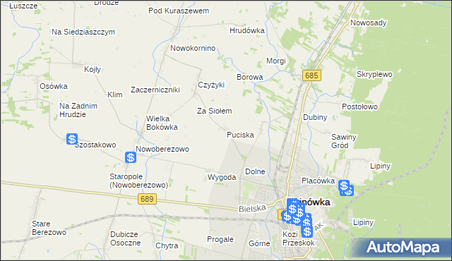 mapa Puciska, Puciska na mapie Targeo