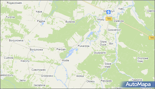 mapa Pukarzów gmina Żytno, Pukarzów gmina Żytno na mapie Targeo