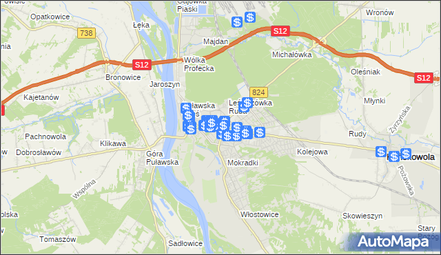 mapa Puław, Puławy na mapie Targeo