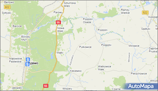 mapa Pułkowice, Pułkowice na mapie Targeo