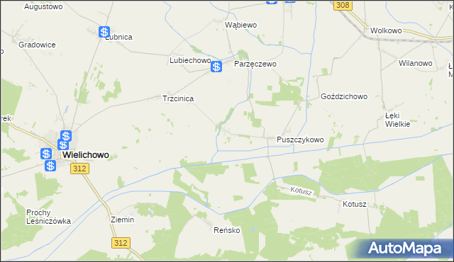 mapa Puszczykówiec, Puszczykówiec na mapie Targeo