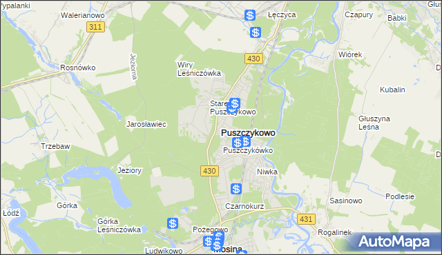 mapa Puszczykowo powiat poznański, Puszczykowo powiat poznański na mapie Targeo