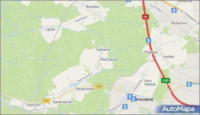 mapa Rachowice, Rachowice na mapie Targeo
