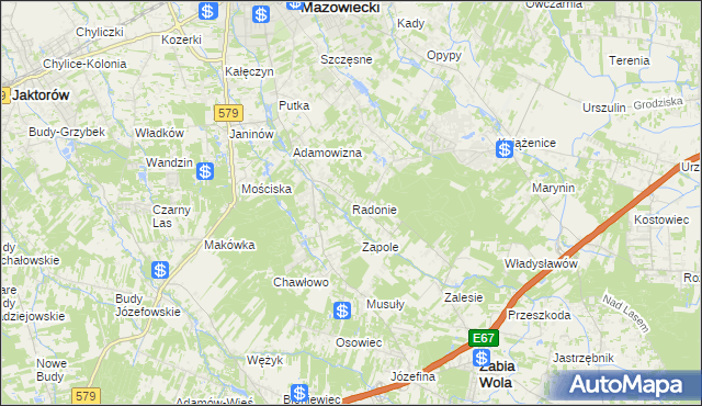 mapa Radonie, Radonie na mapie Targeo