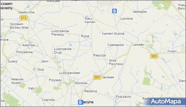 mapa Radycza, Radycza na mapie Targeo