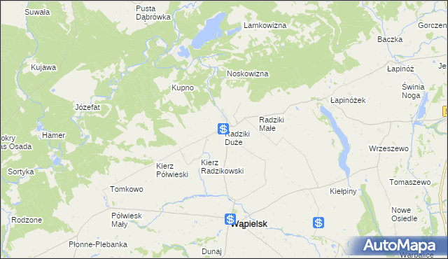 mapa Radziki Duże, Radziki Duże na mapie Targeo