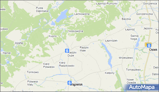 mapa Radziki Małe, Radziki Małe na mapie Targeo