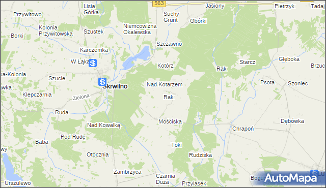 mapa Rak gmina Skrwilno, Rak gmina Skrwilno na mapie Targeo