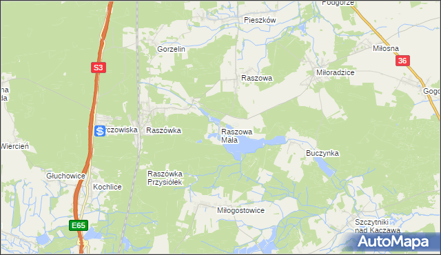 mapa Raszowa Mała, Raszowa Mała na mapie Targeo