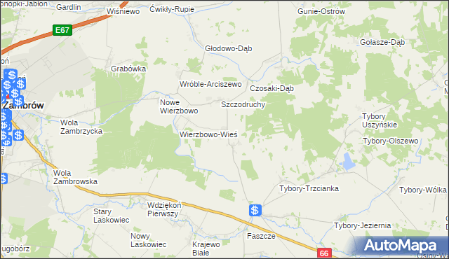 mapa Rębiszewo-Zegadły, Rębiszewo-Zegadły na mapie Targeo