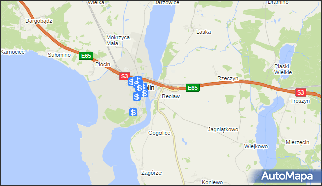 mapa Recław, Recław na mapie Targeo