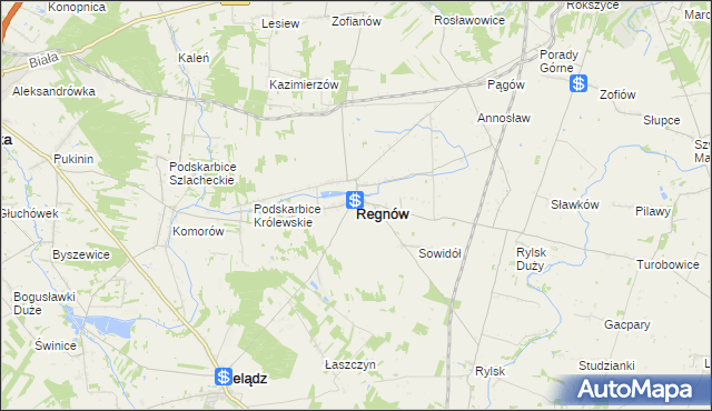 mapa Regnów, Regnów na mapie Targeo