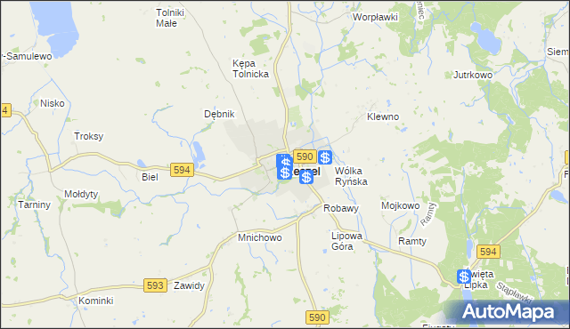 mapa Reszel, Reszel na mapie Targeo