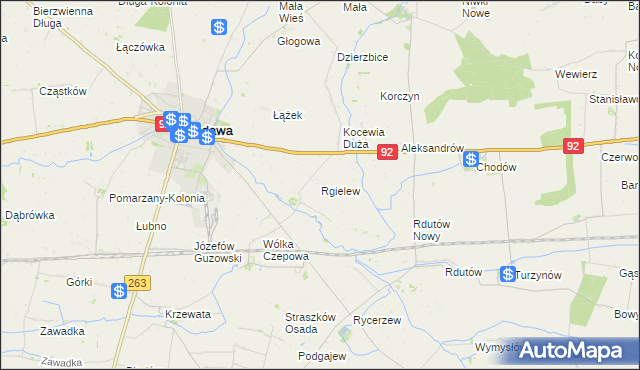 mapa Rgielew, Rgielew na mapie Targeo