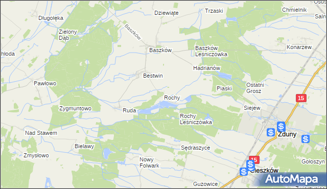 mapa Rochy, Rochy na mapie Targeo