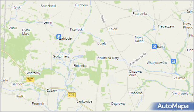 mapa Rokitnica-Kąty, Rokitnica-Kąty na mapie Targeo