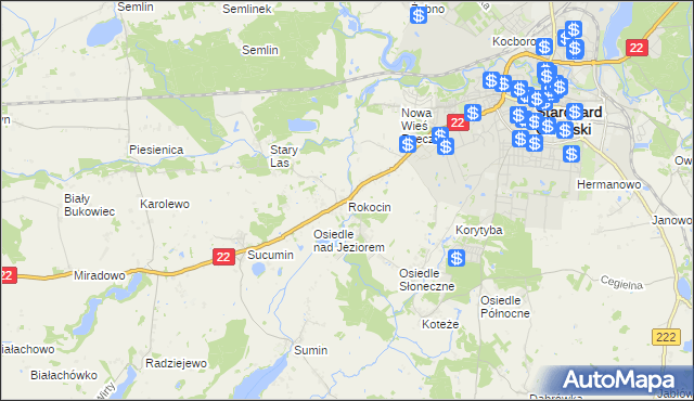 mapa Rokocin, Rokocin na mapie Targeo