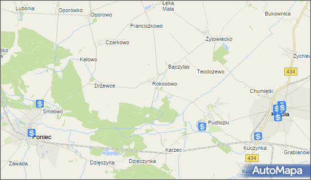 mapa Rokosowo Osada, Rokosowo Osada na mapie Targeo