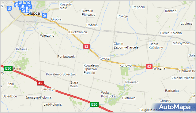 mapa Rokosz, Rokosz na mapie Targeo