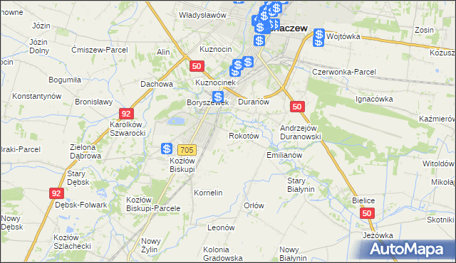 mapa Rokotów, Rokotów na mapie Targeo