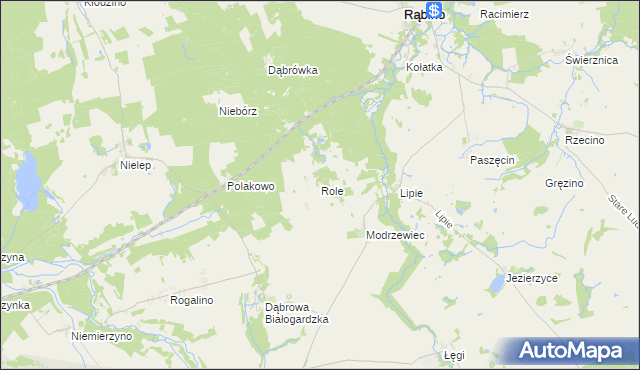 mapa Role gmina Rąbino, Role gmina Rąbino na mapie Targeo