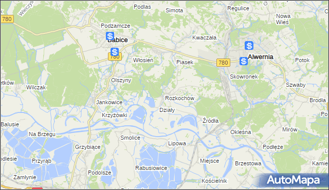 mapa Rozkochów gmina Babice, Rozkochów gmina Babice na mapie Targeo