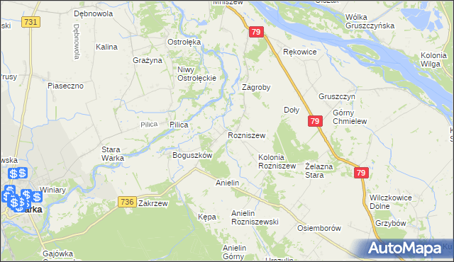 mapa Rozniszew, Rozniszew na mapie Targeo