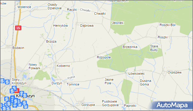 mapa Różopole, Różopole na mapie Targeo