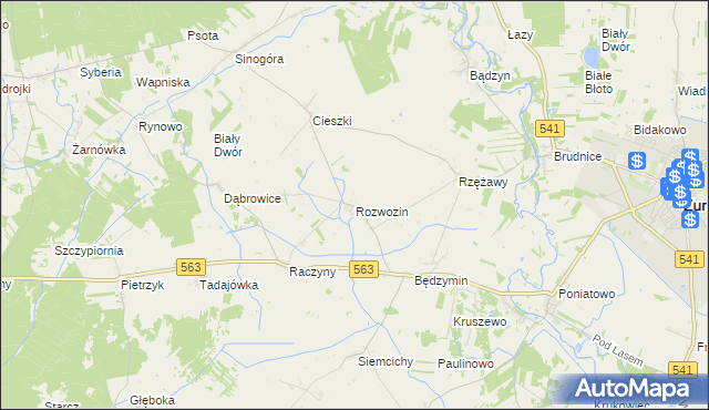 mapa Rozwozin, Rozwozin na mapie Targeo