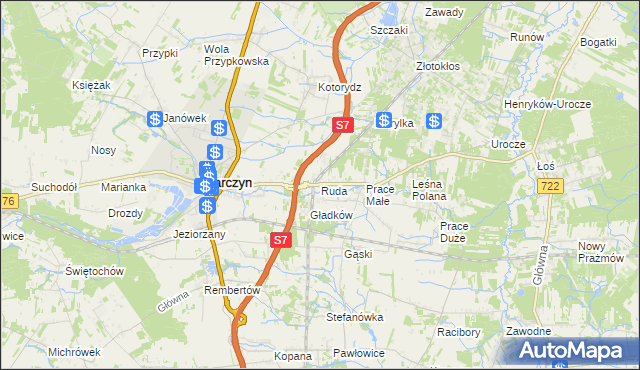 mapa Ruda gmina Tarczyn, Ruda gmina Tarczyn na mapie Targeo