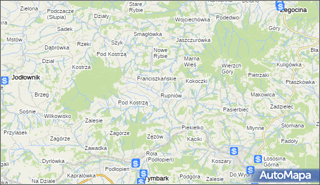 mapa Rupniów, Rupniów na mapie Targeo