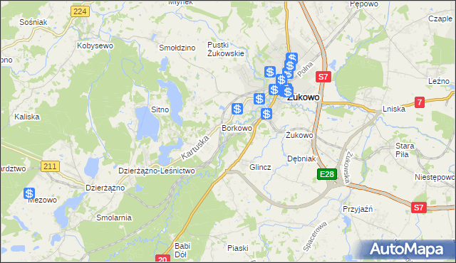 mapa Rutki gmina Żukowo, Rutki gmina Żukowo na mapie Targeo