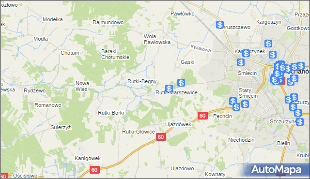 mapa Rutki-Marszewice, Rutki-Marszewice na mapie Targeo