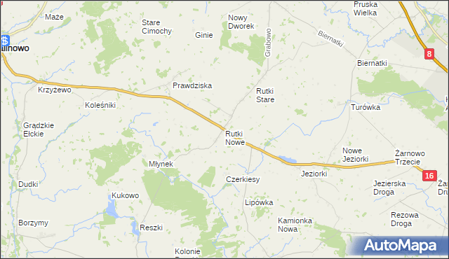 mapa Rutki Nowe, Rutki Nowe na mapie Targeo