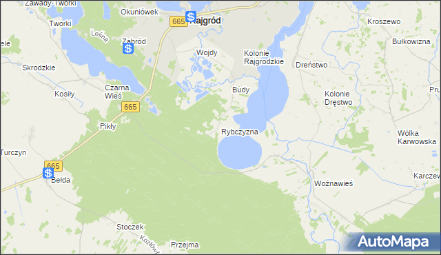 mapa Rybczyzna, Rybczyzna na mapie Targeo