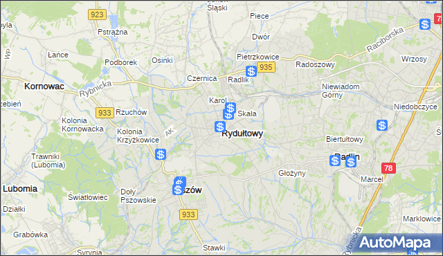 mapa Rydułtowy, Rydułtowy na mapie Targeo