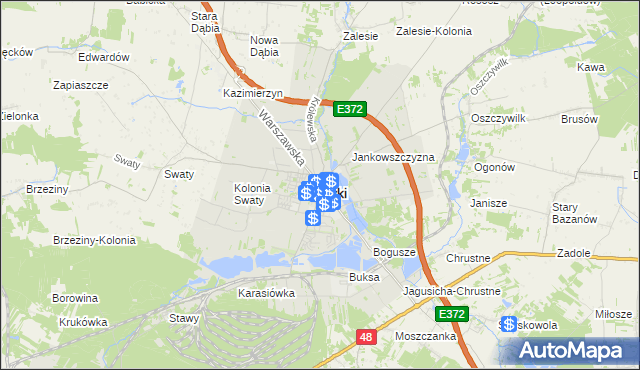 mapa Ryki, Ryki na mapie Targeo