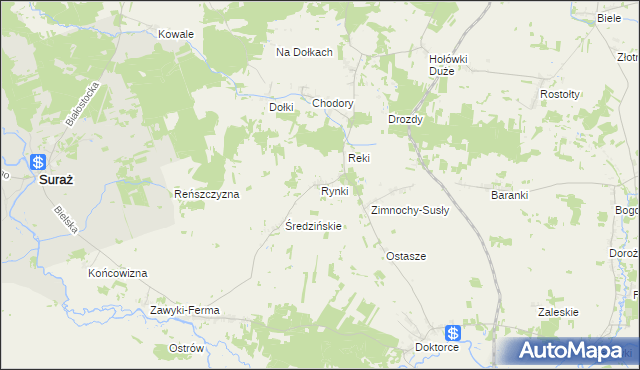 mapa Rynki, Rynki na mapie Targeo