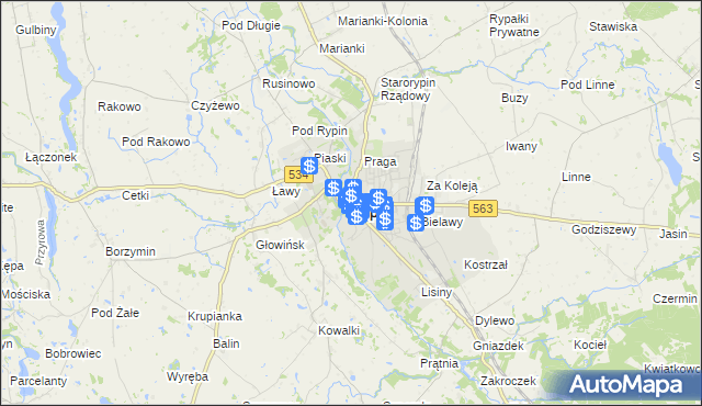 mapa Rypin, Rypin na mapie Targeo