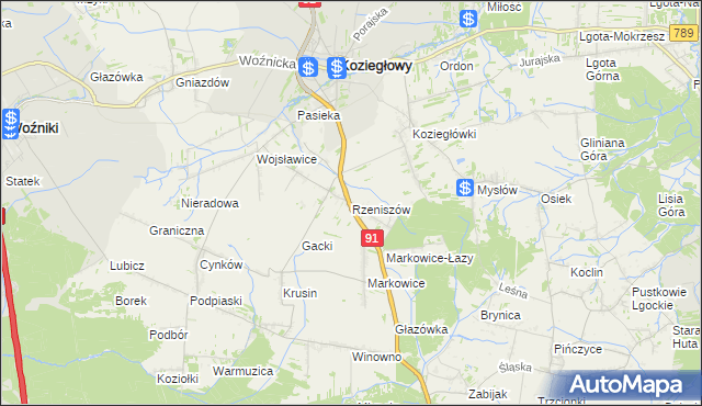 mapa Rzeniszów, Rzeniszów na mapie Targeo