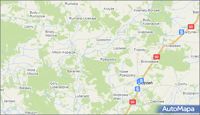 mapa Rzeszotko, Rzeszotko na mapie Targeo