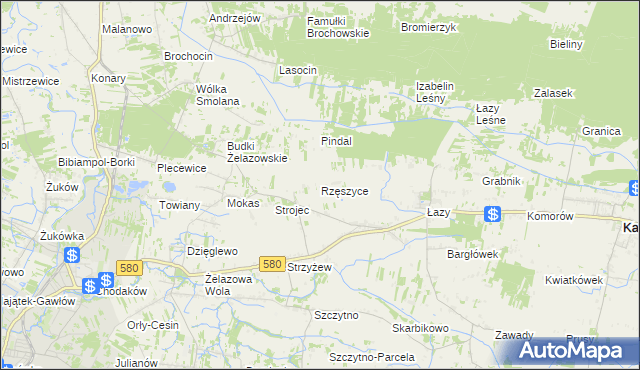 mapa Rzęszyce, Rzęszyce na mapie Targeo