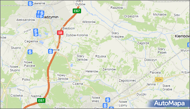 mapa Rżyska, Rżyska na mapie Targeo