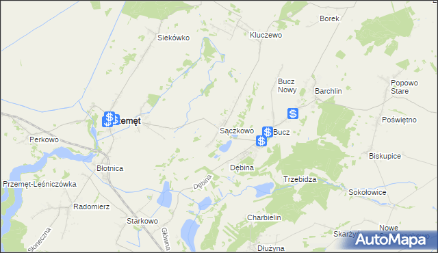 mapa Sączkowo, Sączkowo na mapie Targeo