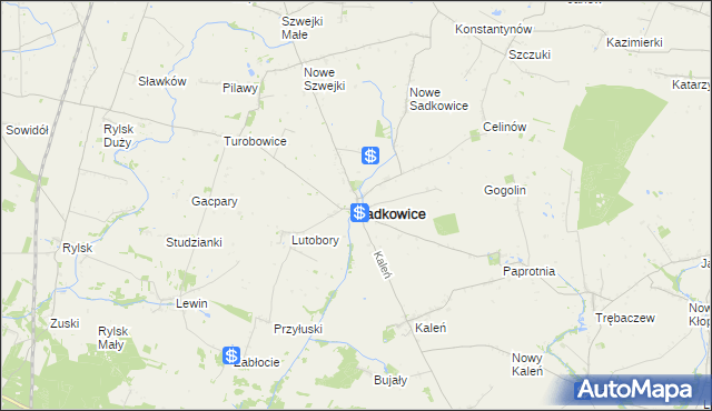 mapa Sadkowice powiat rawski, Sadkowice powiat rawski na mapie Targeo