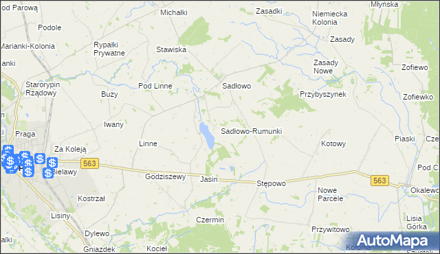 mapa Sadłowo-Rumunki, Sadłowo-Rumunki na mapie Targeo