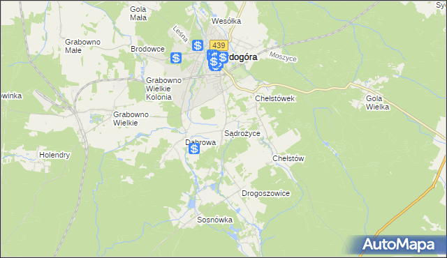 mapa Sądrożyce, Sądrożyce na mapie Targeo