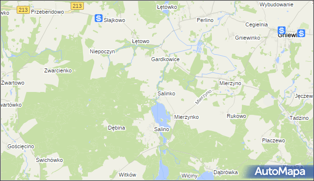 mapa Salinko, Salinko na mapie Targeo