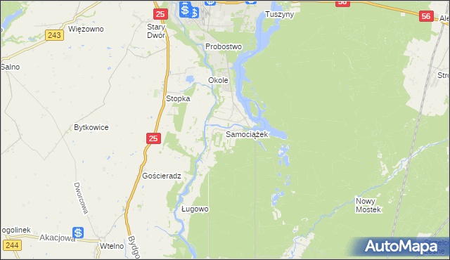 mapa Samociążek, Samociążek na mapie Targeo