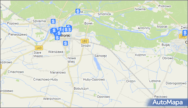 mapa Samołęż, Samołęż na mapie Targeo